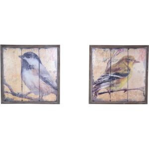 HOFMANN LIVING AND MORE Vogel Wandbild - Quadrat 56cm - Vogel Leinwand Dekoration HOFMANN LIVING AND MORE Vogel Wandbild - Quadrat 56cm - Vogel Leinwand Dekoration