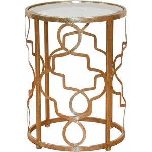 Leonique Noëlle Gold Beistelltisch - Rund Spiegelglas Leonique Noëlle Gold Beistelltisch - Rund Spiegelglas