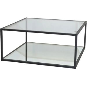 HOFMANN LIVING AND MORE Schwarzer quadratischer Glas-Couchtisch - Couchtisch HOFMANN LIVING AND MORE Schwarzer quadratischer Glas-Couchtisch - Couchtisch