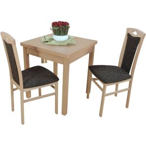 HOFMANN LIVING Ausziehbare Essgruppe - 3-tlg., Braun HOFMANN LIVING Ausziehbare Essgruppe - 3-tlg., Braun