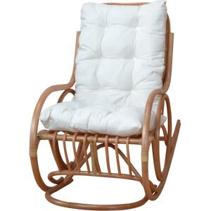 HOFMANN LIVING AND MORE Gelb Handgeflochtener Rattan Schaukelstuhl - Indoor Sitz HOFMANN LIVING AND MORE Gelb Handgeflochtener Rattan Schaukelstuhl - Indoor Sitz