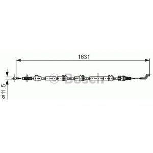Bosch 1987482376 Takainen jarrukaapeli VW Californiaan - Pysäköintijarru Bosch 1987482376 Takainen jarrukaapeli VW Californiaan - Pysäköintijarru