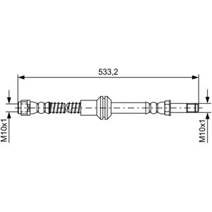 Bosch jarruletku - M10x1, 490mm, Etu, Mercedes-Benz A2124200648 Bosch jarruletku - M10x1, 490mm, Etu, Mercedes-Benz A2124200648