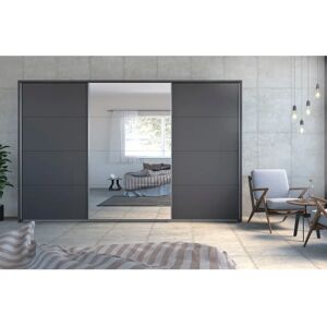 Rauch Toma Kleiderschrank - 3 Schiebetüren - Grau Metallic Rauch Toma Kleiderschrank - 3 Schiebetüren - Grau Metallic