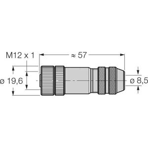 Turck - BMWS8151-8,5 - M12x1 Droit - Connecteur Turck - BMWS8151-8,5 - M12x1 Droit - Connecteur