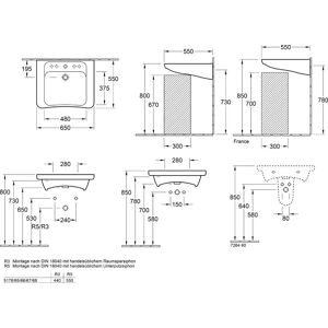 Villeroy & Boch Architectura Vita - Chiuvetă suspendată - 650x550mm Villeroy & Boch Architectura Vita - Chiuvetă suspendată - 650x550mm