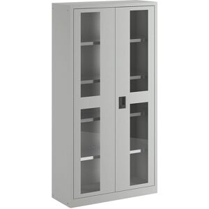 LISTA Stauraumschrank - Verstellbare Regale, Klare Fenster, Hellgrau LISTA Stauraumschrank - Verstellbare Regale, Klare Fenster, Hellgrau