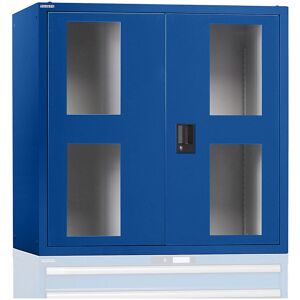 LISTA Azul Genciana Gabinete Superior - Acero, Estante Ajustable, Puertas de Vidrio UV LISTA Azul Genciana Gabinete Superior - Acero, Estante Ajustable, Puertas de Vidrio UV