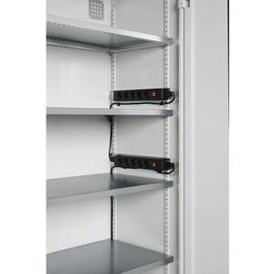 LISTA Batterieladeschrank - 4 Regale, Glastüren, Seitenausgänge LISTA Batterieladeschrank - 4 Regale, Glastüren, Seitenausgänge