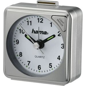 Hama A50 Quartz Alarm Clock - Travel Friendly, Silver Hama A50 Quartz Alarm Clock - Travel Friendly, Silver