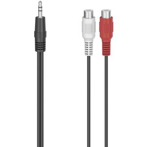 Hama 00205185 Audio Kabel - 0,1m - 2 x RCA naar 3,5mm - Zwart Hama 00205185 Audio Kabel - 0,1m - 2 x RCA naar 3,5mm - Zwart