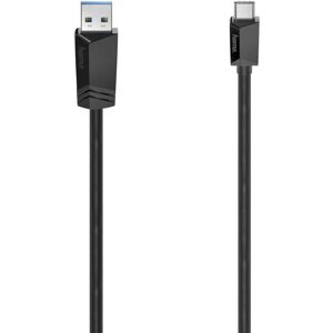 Cabo USB Hama - USB-C para USB-A 0,75m Preto - Dados e Carregamento Cabo USB Hama - USB-C para USB-A 0,75m Preto - Dados e Carregamento