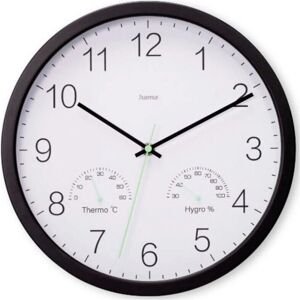 Hama Santorini Quartz Clock - Black & White - Round, 30cm - Wall Clock Hama Santorini Quartz Clock - Black & White - Round, 30cm - Wall Clock