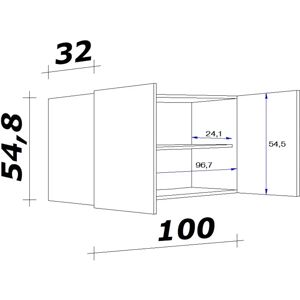 FLEX-WELL Wito Hängeschrank - 2 Türen, 54,8cm Hoch, 100cm Breit - Wandboard FLEX-WELL Wito Hängeschrank - 2 Türen, 54,8cm Hoch, 100cm Breit - Wandboard