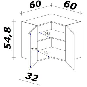 FLEX-WELL Morena Wandhängeschrank - 60x54.8cm - Grau FLEX-WELL Morena Wandhängeschrank - 60x54.8cm - Grau