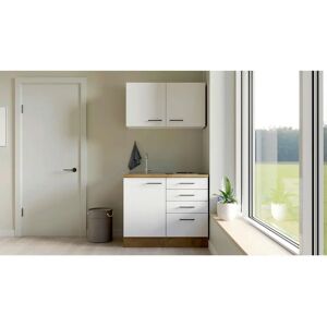 Flex-Well Miniküche - 100cm Bílá - Moderní Styl - Kuchyňská Skříň Flex-Well Miniküche - 100cm Bílá - Moderní Styl - Kuchyňská Skříň