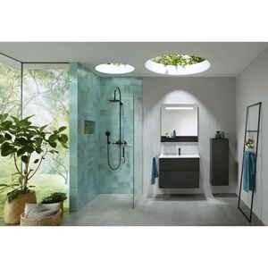 burgbad Fiumo Zwart Badkast - 35x32x96cm, 1 Deur, Rechts scharnier burgbad Fiumo Zwart Badkast - 35x32x96cm, 1 Deur, Rechts scharnier