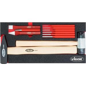 Vigor V5006 Hammer and Chisel Set - Robuster Aufbewahrungskoffer Vigor V5006 Hammer and Chisel Set - Robuster Aufbewahrungskoffer