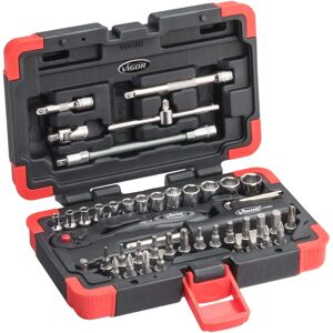 Vigor V2414N Socket set - External Hex, Internal TORX, Hex, Phillips & Pozidriv Profiles Vigor V2414N Socket set - External Hex, Internal TORX, Hex, Phillips & Pozidriv Profiles