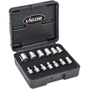 Vigor Model V7514/13 - 13-Piece Double Hex Socket Set Vigor Model V7514/13 - 13-Piece Double Hex Socket Set