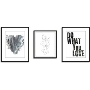 QUEENCE Love Wandbild - Abstraktes Set aus 3 QUEENCE Love Wandbild - Abstraktes Set aus 3