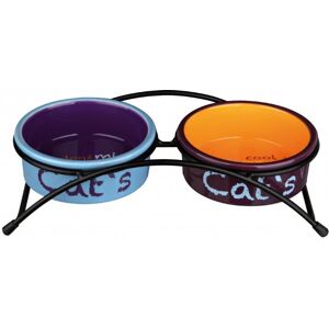 Trixie Dog/Cat Bowl Set - Ceramic, Bright Colors - Food & Water Trixie Dog/Cat Bowl Set - Ceramic, Bright Colors - Food & Water