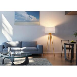 Lampadaire Nino - Marron, 150cm, 1 lumière, Bois/Tissu - Publicité Lampadaire Nino - Marron, 150cm, 1 lumière, Bois/Tissu - Publicité