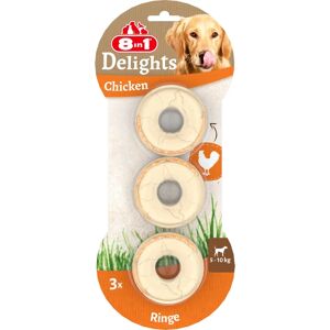 Marque 8in1 Delights Anneaux Mâcher Garnis de Poulet - Pack de 3 - Publicité Marque 8in1 Delights Anneaux Mâcher Garnis de Poulet - Pack de 3 - Publicité