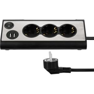 REV Light Socket Mehrfachsteckdose mit USB und LED - Silber REV Light Socket Mehrfachsteckdose mit USB und LED - Silber