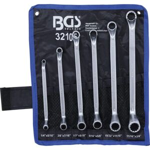 BGS Double Ring Wrench Set Deep Offset Inch Sizes SW 1/4 - 3/4" - 6 pcs. BGS Double Ring Wrench Set Deep Offset Inch Sizes SW 1/4 - 3/4" - 6 pcs.