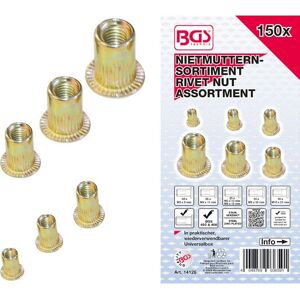 BGS technic Rivet Nut Set - 150 stuks - Verzinkt staal BGS technic Rivet Nut Set - 150 stuks - Verzinkt staal