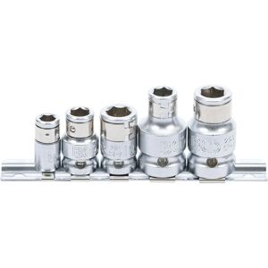 Set di adattatori BGS - 5 pezzi - Esagono interno, finitura cromata - Accessori per elettroutili Set di adattatori BGS - 5 pezzi - Esagono interno, finitura cromata - Accessori per elettroutili