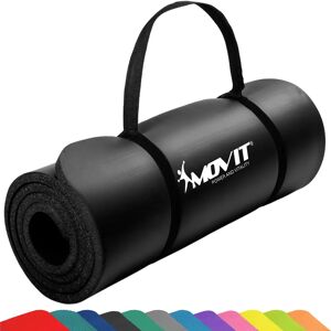 MOVIT Yogamatta - 183x60cm, 10mm Tjock, Antislip, NBR Skum - Svart MOVIT Yogamatta - 183x60cm, 10mm Tjock, Antislip, NBR Skum - Svart