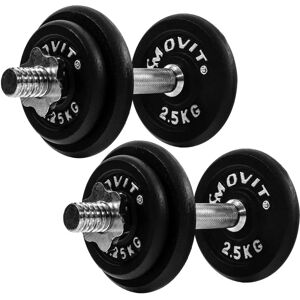 Movit 20 kg Hantelsats - 2x 10 kg, Standardstänger, Halkfri Grepp Movit 20 kg Hantelsats - 2x 10 kg, Standardstänger, Halkfri Grepp