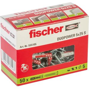 Fischer Duopower Wall Plugs & Screws - 50 pcs Fischer Duopower Wall Plugs & Screws - 50 pcs
