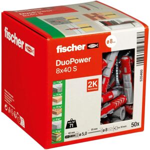 Fischer DuoPower 8x40 S Wall Plug - Heavy-Duty Universal Fixing Solution Fischer DuoPower 8x40 S Wall Plug - Heavy-Duty Universal Fixing Solution