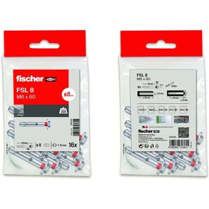 Fischer FSL 8 Hexagon Bolts - Tacos metálicos para fijación Fischer FSL 8 Hexagon Bolts - Tacos metálicos para fijación