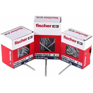 Tornillos Fischer Power-Fast II - 3.5x35mm, Zinc, Torx, 200 piezas Tornillos Fischer Power-Fast II - 3.5x35mm, Zinc, Torx, 200 piezas