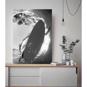 QUEENCE Surfer im Meer - Modernes Acrylglasbild, 100x150cm, schwarz - Acrylglasbild QUEENCE Surfer im Meer - Modernes Acrylglasbild, 100x150cm, schwarz - Acrylglasbild