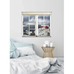 QUEENCE - Haus im Schnee - Weiß - 40x60 cm - Wall sticker QUEENCE - Haus im Schnee - Weiß - 40x60 cm - Wall sticker