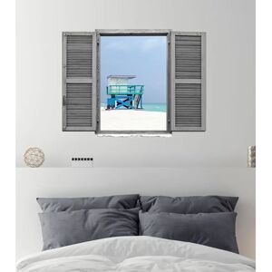 QUEENCE - Strandhäuschen - blau - 80x60 cm - Wall Sticker QUEENCE - Strandhäuschen - blau - 80x60 cm - Wall Sticker
