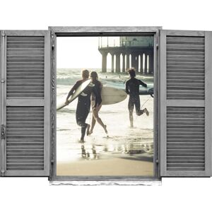 QUEENCE - Surfer - 80x60 cm - weiß - Wandtattoo QUEENCE - Surfer - 80x60 cm - weiß - Wandtattoo