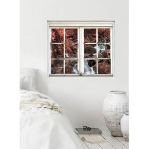 QUEENCE - Fluss im Wald - Rot - 40x60 cm - Wall Sticker QUEENCE - Fluss im Wald - Rot - 40x60 cm - Wall Sticker