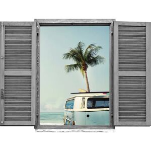 QUEENCE - Auto am Meer - Blau - 80x60 cm - Wall decal QUEENCE - Auto am Meer - Blau - 80x60 cm - Wall decal