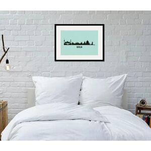 QUEENCE - Berlin Skyline - Blau - Gerahmter Druck QUEENCE - Berlin Skyline - Blau - Gerahmter Druck