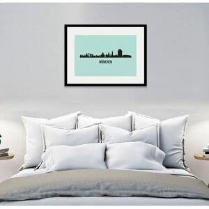 QUEENCE München Skyline Wandbild - Stadtbild mit Rahmen QUEENCE München Skyline Wandbild - Stadtbild mit Rahmen