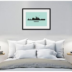 QUEENCE - Frankfurt Skyline - blau - 70 x 50 cm - Wall Art QUEENCE - Frankfurt Skyline - blau - 70 x 50 cm - Wall Art