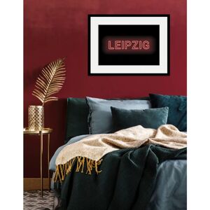 QUEENCE - LEIPZIG LIGHTS - 50x40 cm - Rot - Wall art QUEENCE - LEIPZIG LIGHTS - 50x40 cm - Rot - Wall art