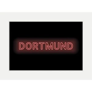 QUEENCE - DORTMUND LIGHTS - Rot - 40x30 cm - Wandkunst QUEENCE - DORTMUND LIGHTS - Rot - 40x30 cm - Wandkunst