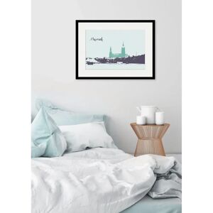 QUEENCE - Munich Skizze - 40x30 cm - blau - Art print QUEENCE - Munich Skizze - 40x30 cm - blau - Art print